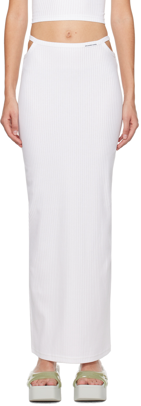 Белая длинная юбка с вырезом Alexanderwang.T