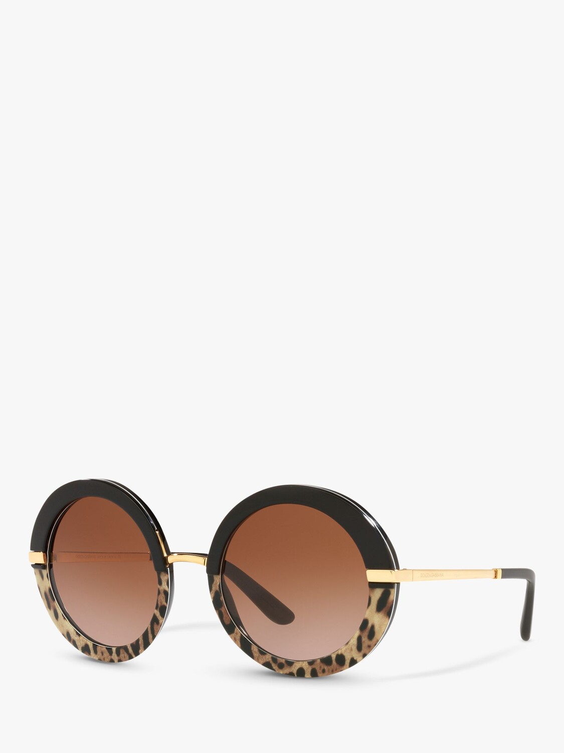 

Dolce & Gabbana DG4393 Женские круглые солнцезащитные очки, черный леопардовый/коричневый с градиентом