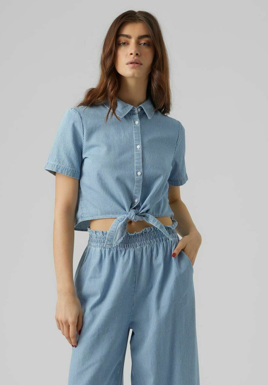 

Рубашка Vero Moda, голубой деним