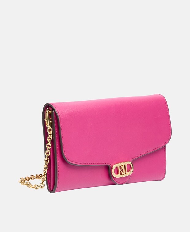 

Кожаная сумка через плечо Lauren Ralph Lauren, фуксия
