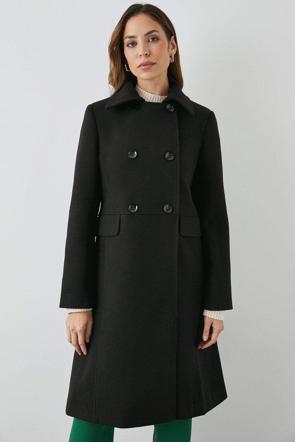 

Двубортное пальто Долли Debenhams, черный