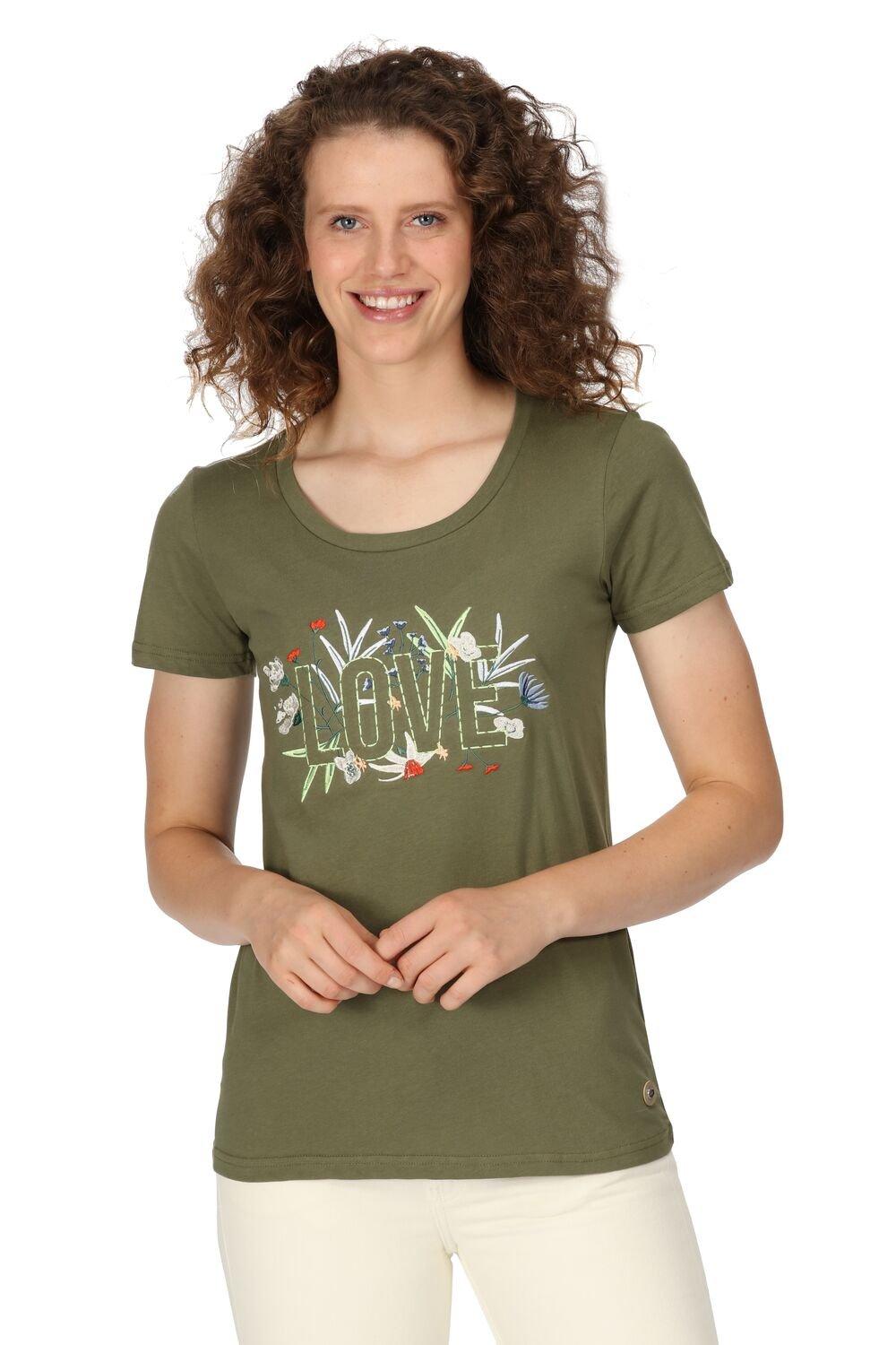Хлопковая футболка с короткими рукавами и графическим принтом 'Filandra VII' Coolweave Regatta, зеленый
