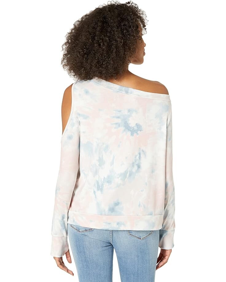 

Толстовка Michael Lauren Link Long Sleeve Scoop Neck Off Shoulder Pullover Sweatshirt, цвет Watercolor