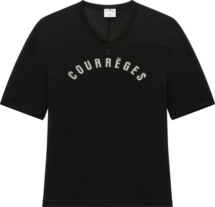 

Футболка Courrèges Baseball Printed Mesh 'Black', черный