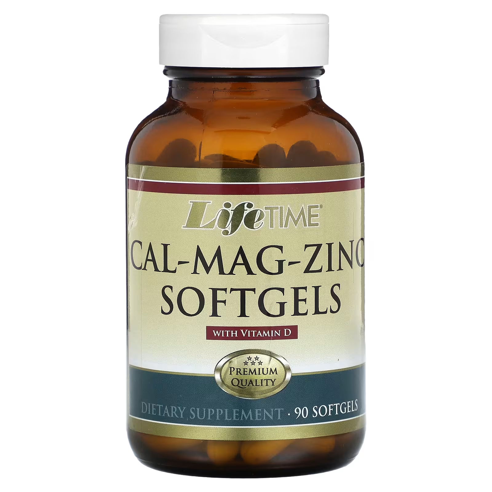 цена Пищевая добавка LifeTime Vitamins Cal-Mag-Zinc с витамином D, 90 мягких таблеток