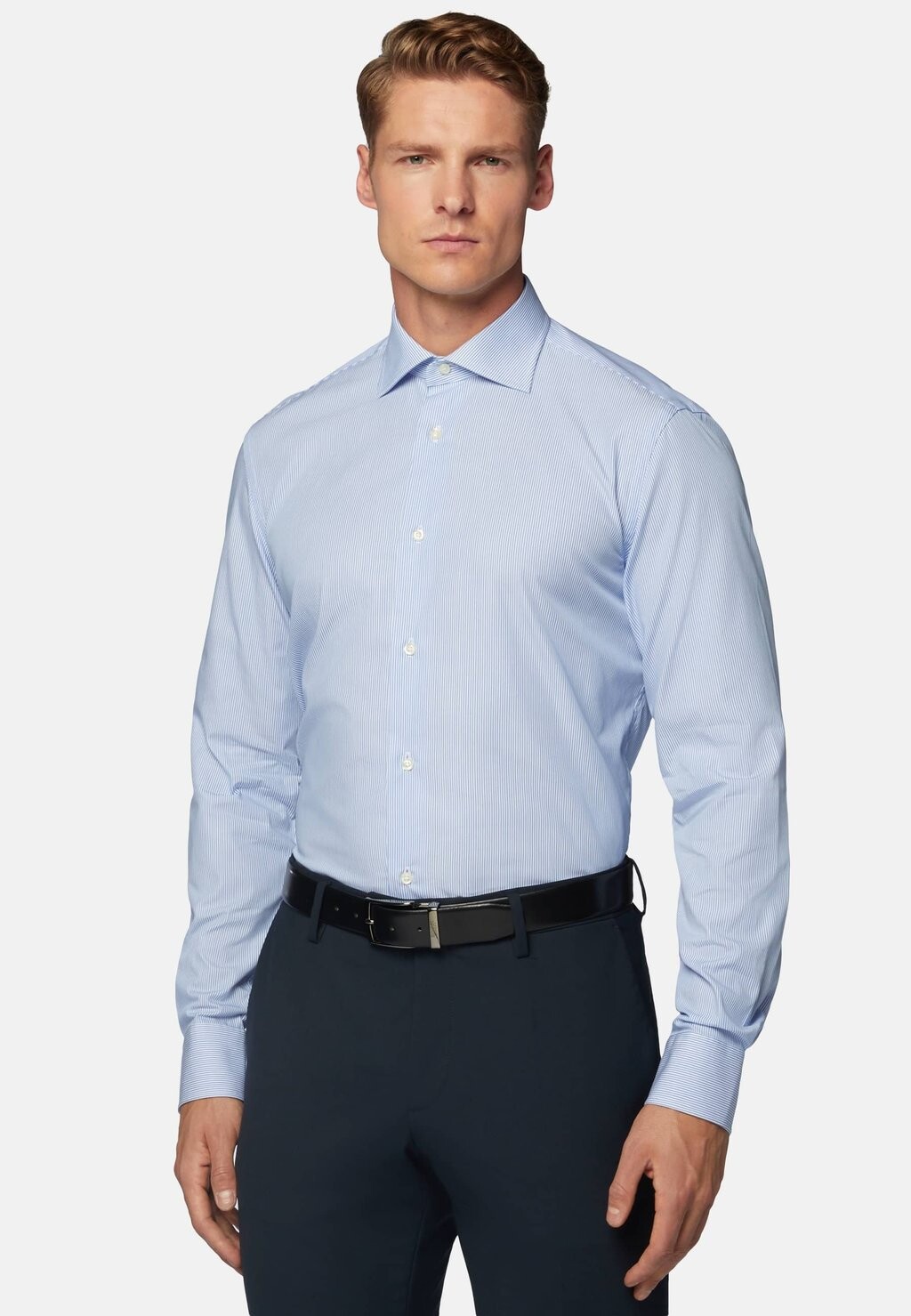 

Классическая рубашка Striped Boggi Milano, цвет light blu