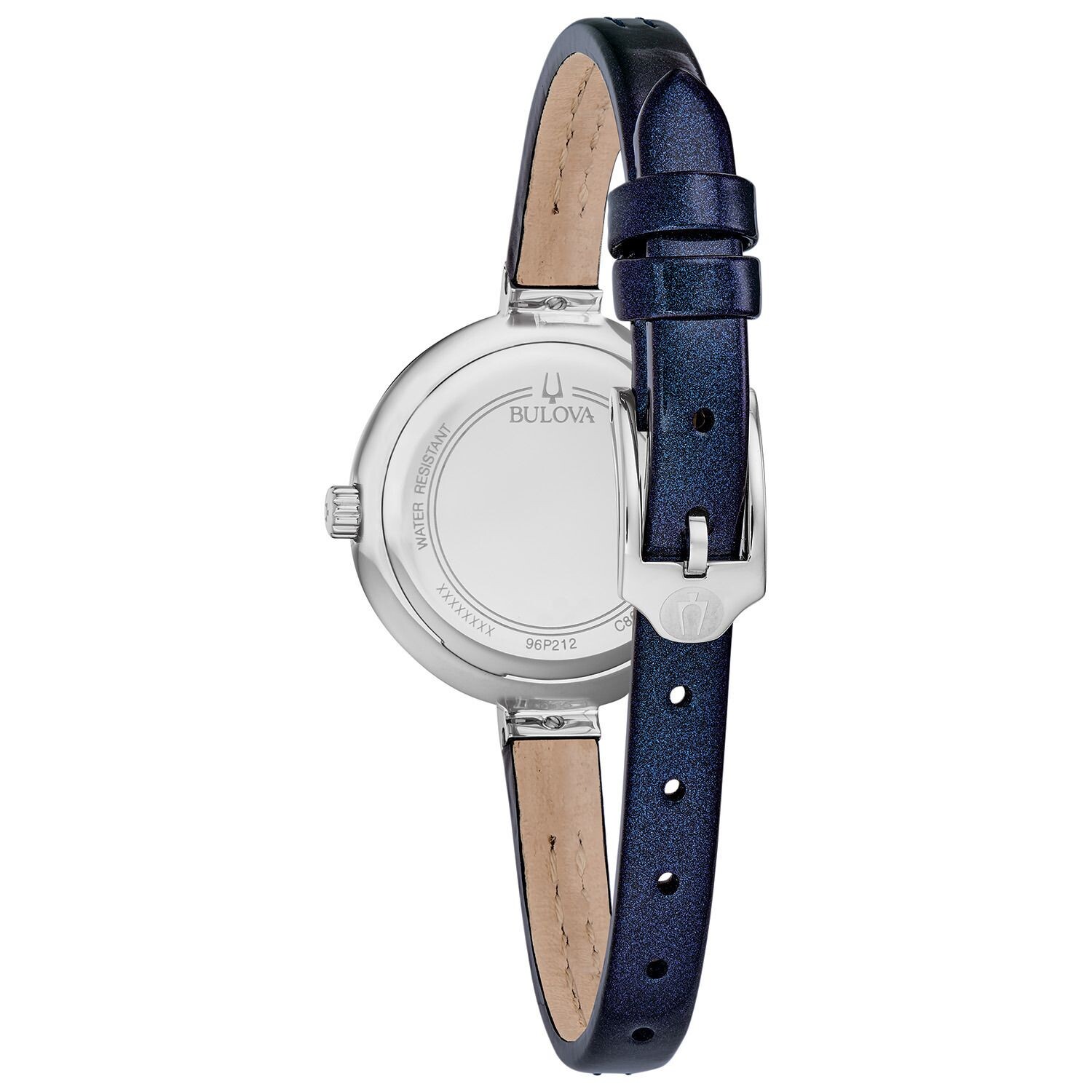 

Женские кожаные часы Rhapsody с бриллиантовым акцентом — 96P212 Bulova