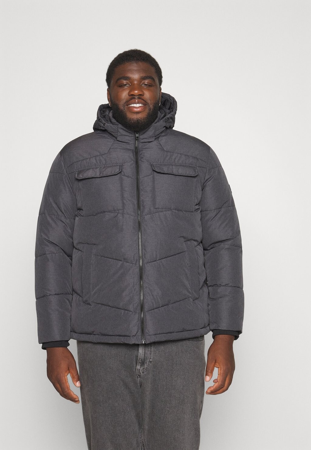 

Зимняя куртка Jack & Jones JJMASON PUFFER JACKET, цвет mottled dark grey