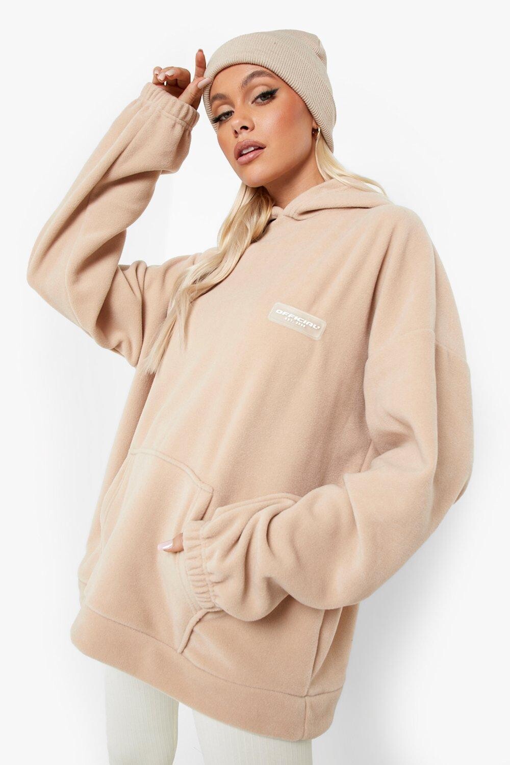 

Официальная флисовая худи оверсайз Boohoo, серый