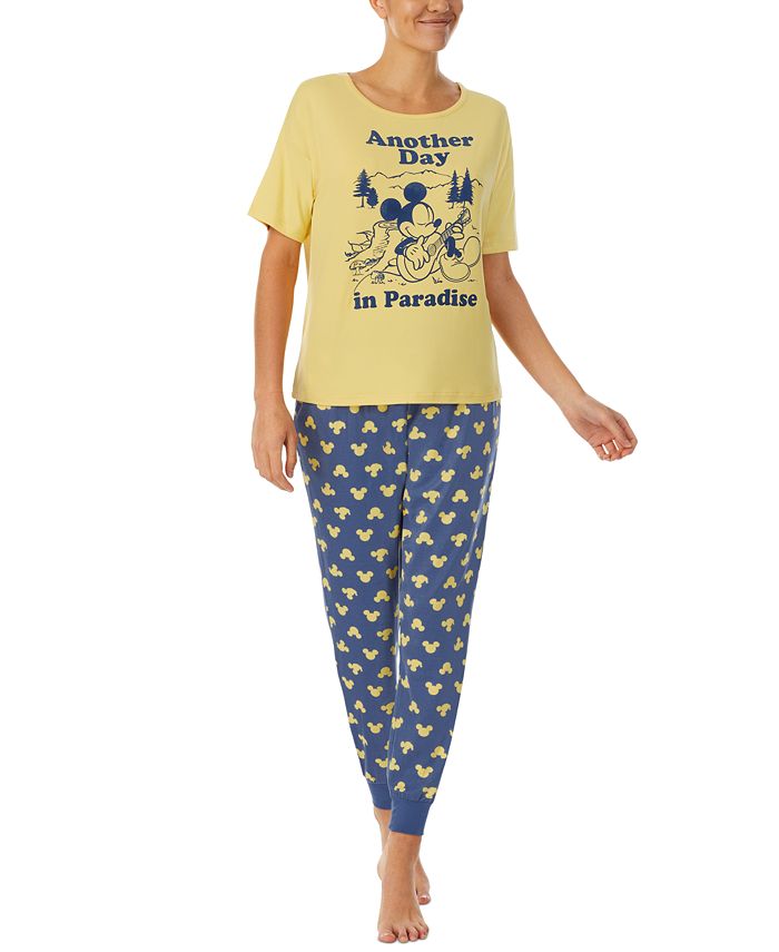 Женские 2 шт. Пижамный комплект с Микки Маусом Джоггер Disney, желтый сладких снов