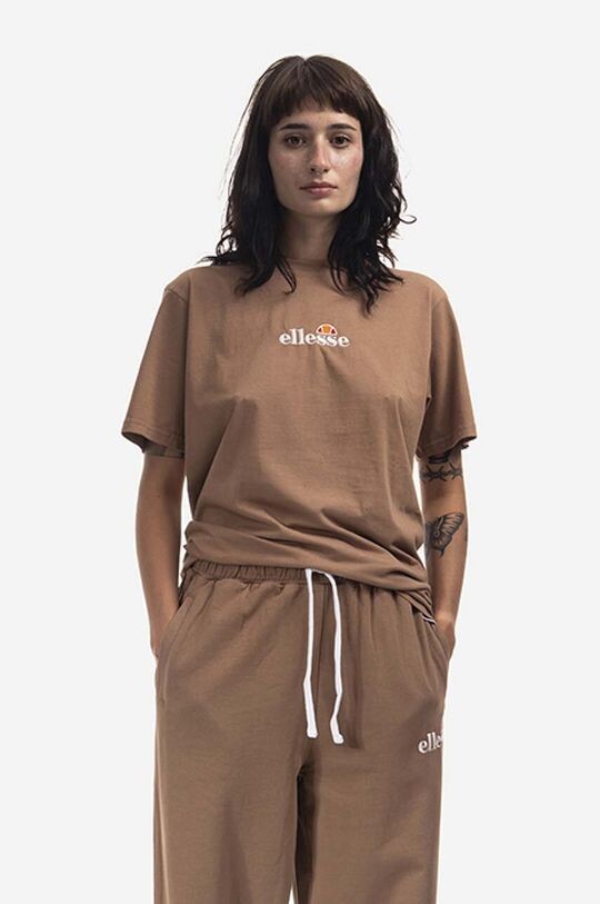 

Хлопковая футболка Ellesse, коричневый