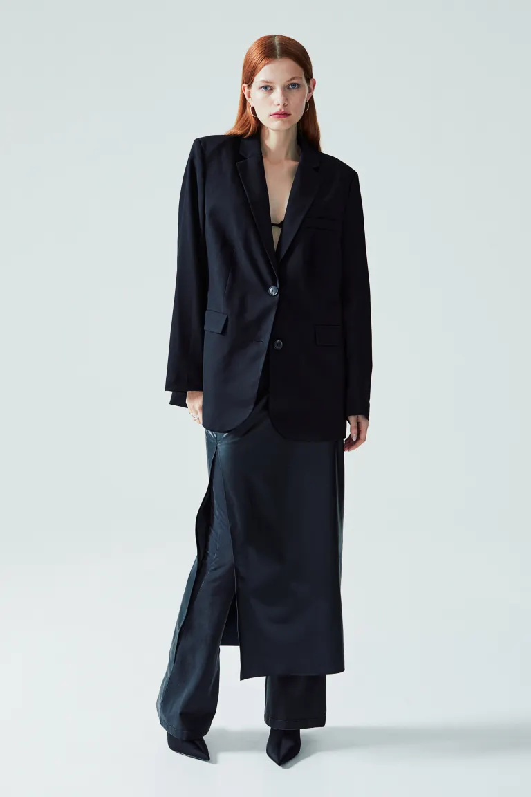 

Однобортный пиджак H&M, черный