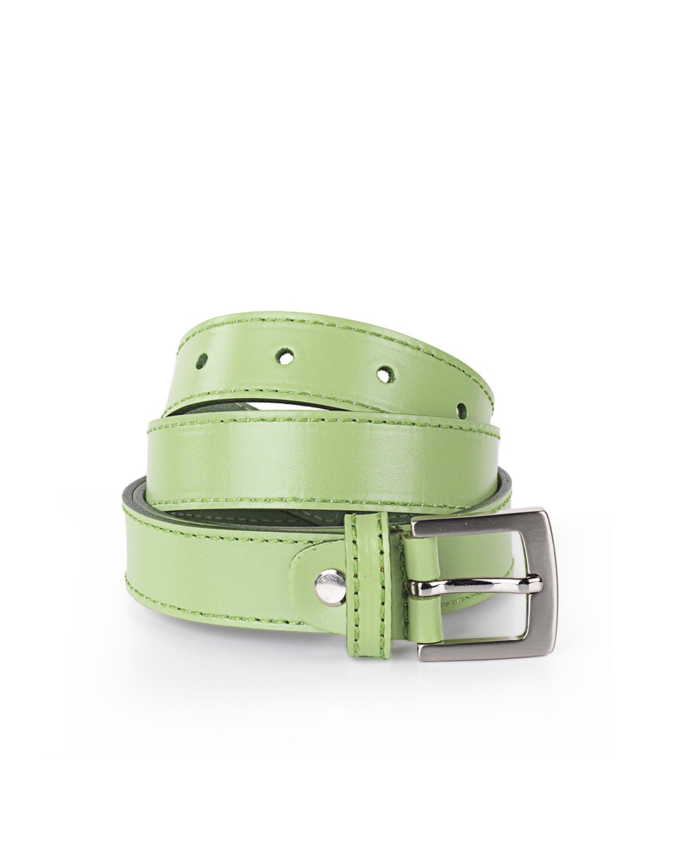 Женский зеленый кожаный ремень Jaslen, зеленый jifanpaul leather brand black belts luxury mens belts automatic buckle fashion belts for men business popular male two leather