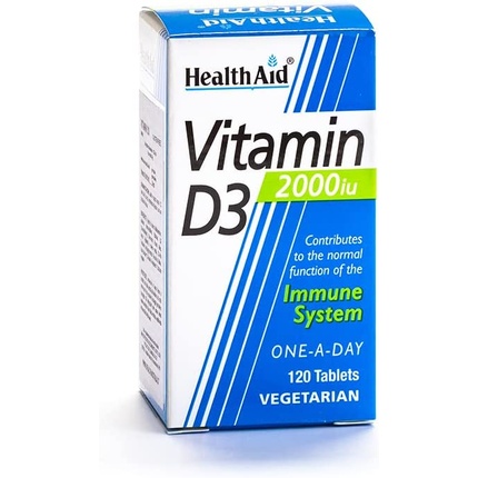 Health Aid Витамин D3 2000 МЕ Таблетки - 120, Health & Beauty Dead Sea