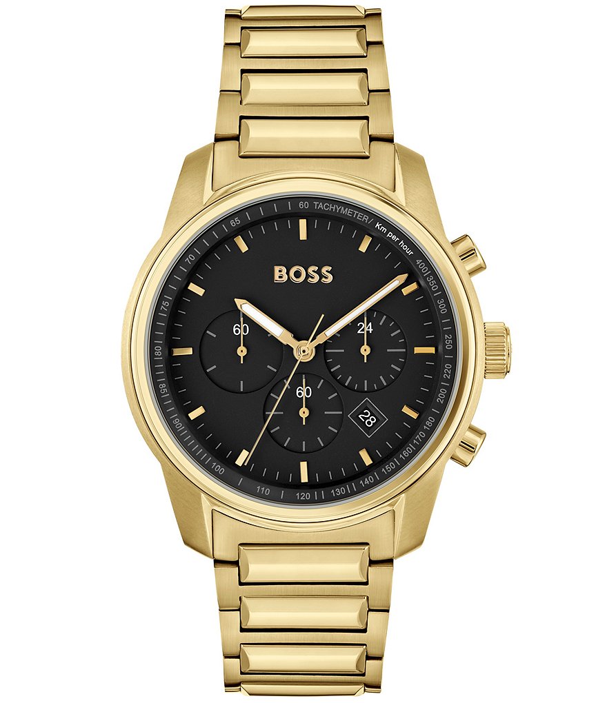 Мужские часы Hugo Boss с кварцевым хронографом и браслетом из нержавеющей стали Tace, золотой tace