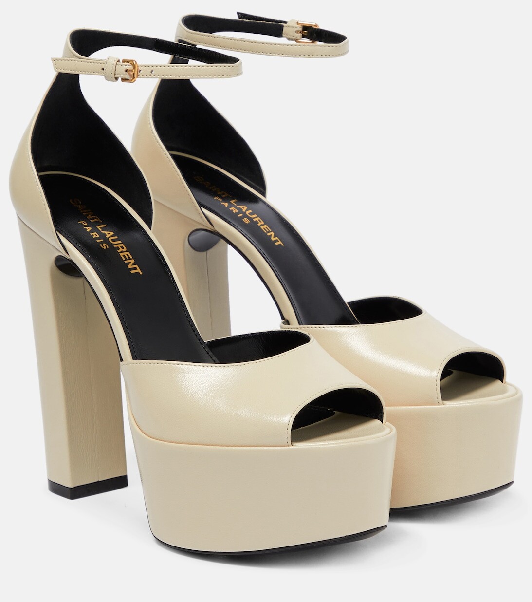 

Кожаные сандалии Jodie 145 на платформе Saint Laurent, белый