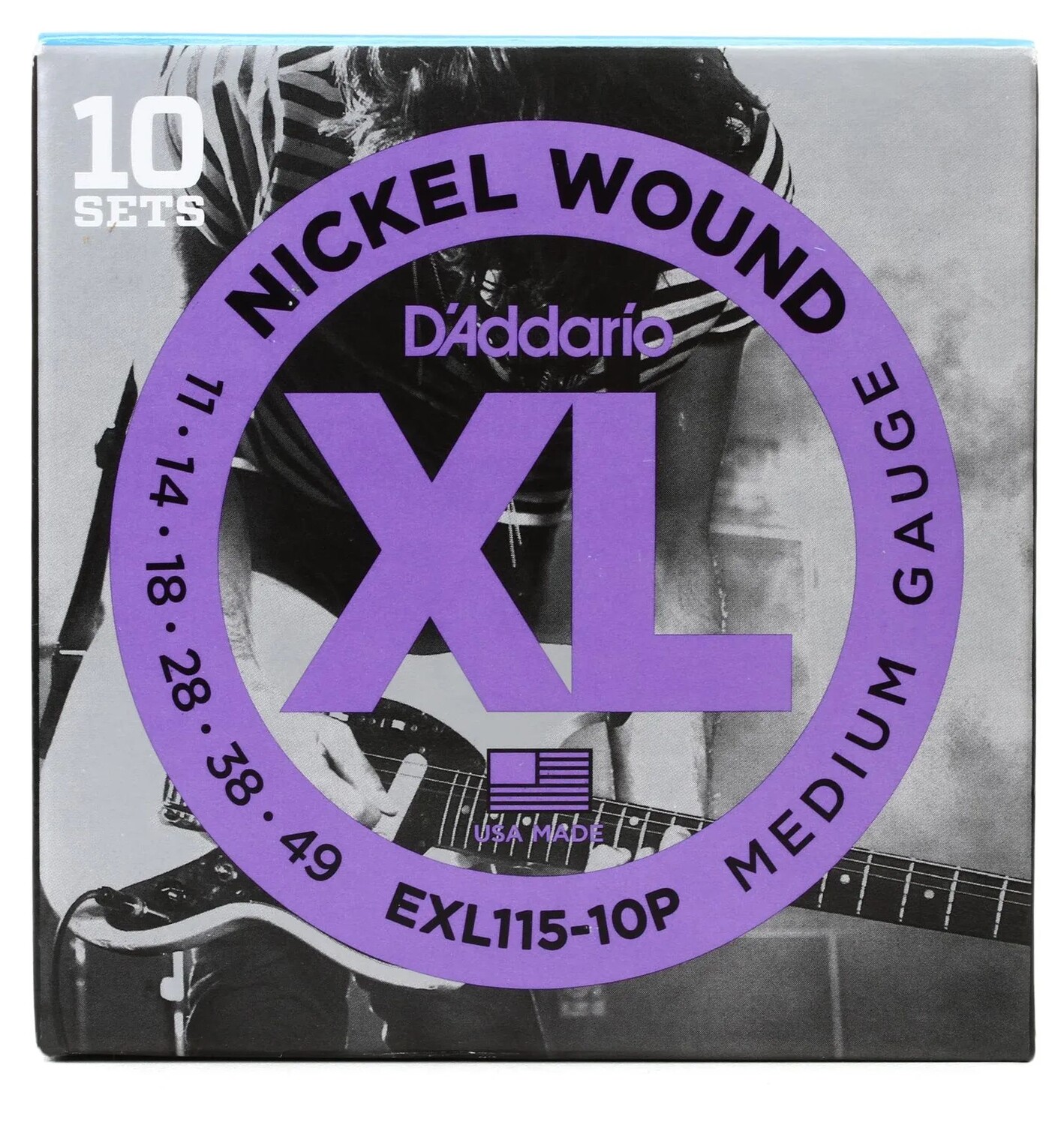 

Струны для электрогитары D'Addario EXL115 XL с никелевой обмоткой — .011-.049, средние (10 шт.)