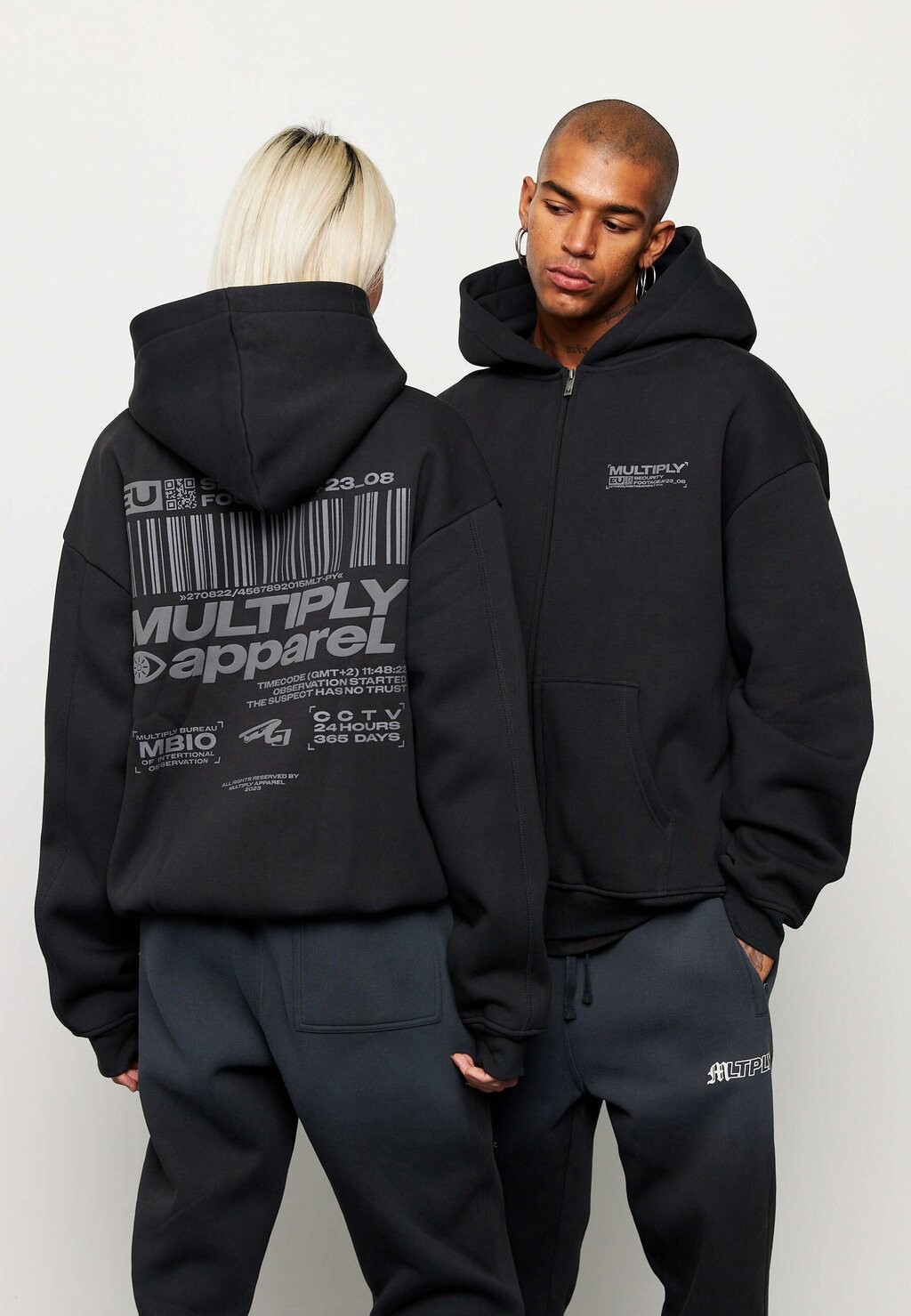 

Толстовка на молнии Observation Multiply Apparel, цвет black soda washed