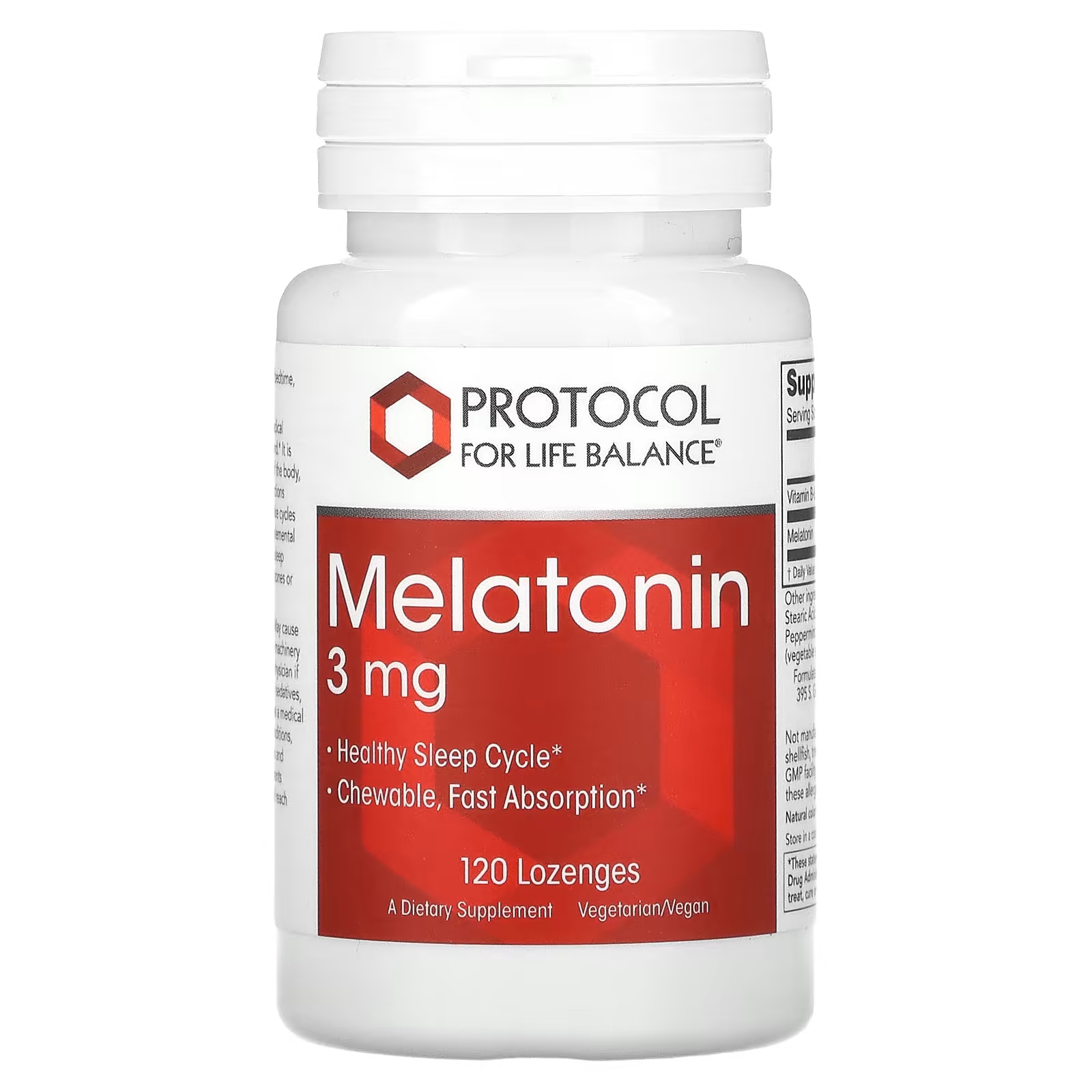 Мелатонин Protocol for Life Balance, 120 пастилок protocol for life balance комплекс с растительным протеином натуральная ваниль 907 г 2 фунта