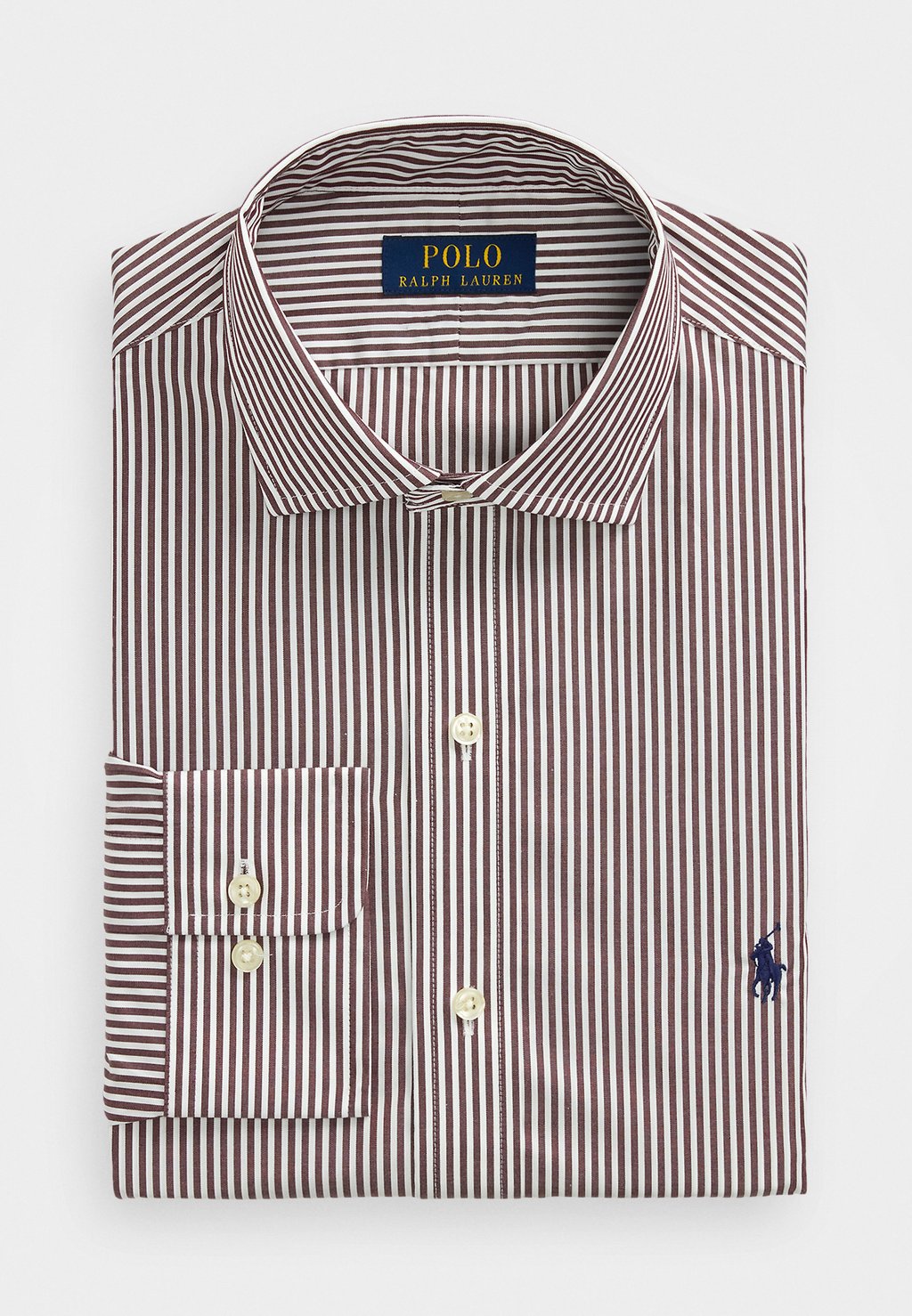 

Деловая рубашка CUSTOM FIT STRIPED POPLIN SHIRT Ralph Lauren, коричневый