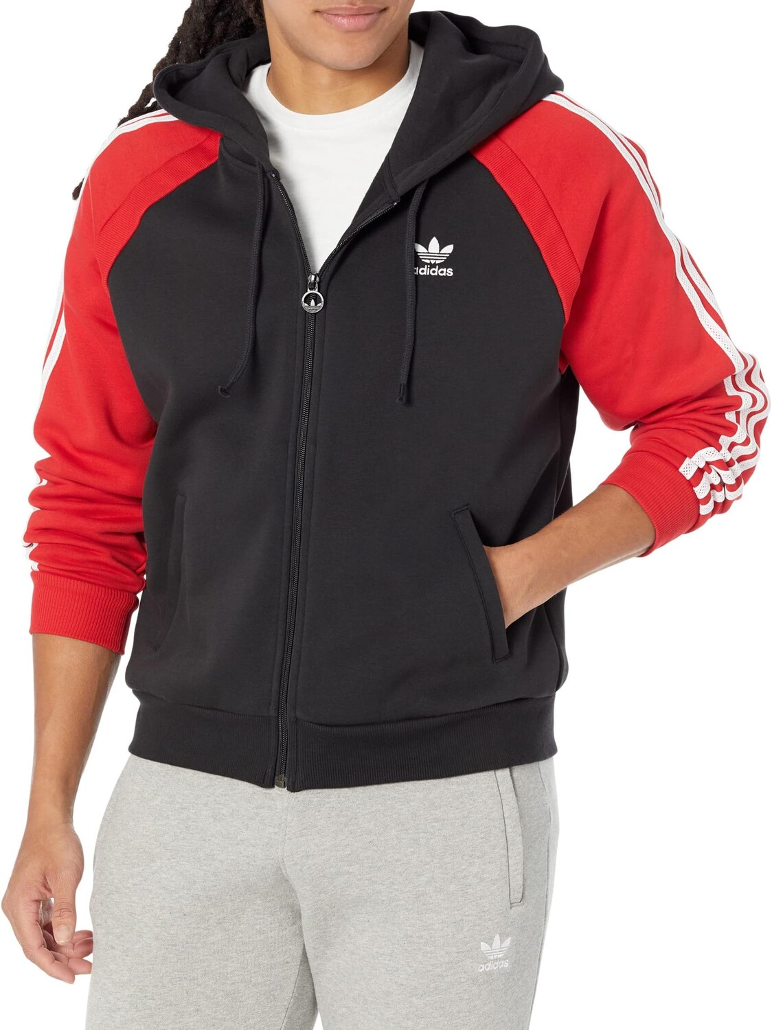 

Флисовый пуловер с капюшоном Superstar adidas, цвет Black/Shadow Red