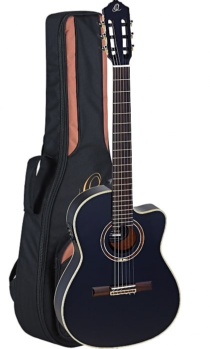 

Акустическая гитара Ortega Performer Series Nylon string Guitar, thinline body - RCE138-T4BK, 52mm Nut Width w/ Gig Bag