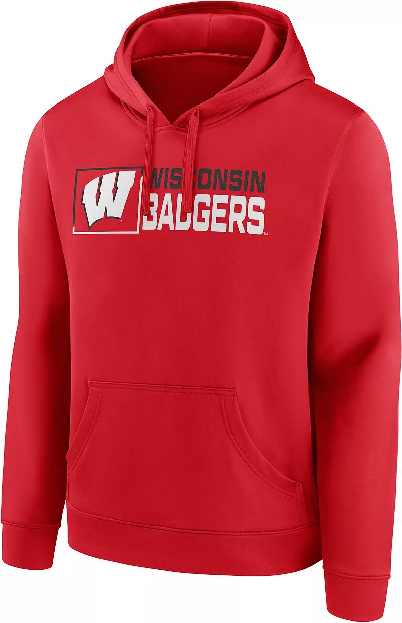 Мужская красная пуловерная толстовка с капюшоном NCAA Wisconsin Badgers