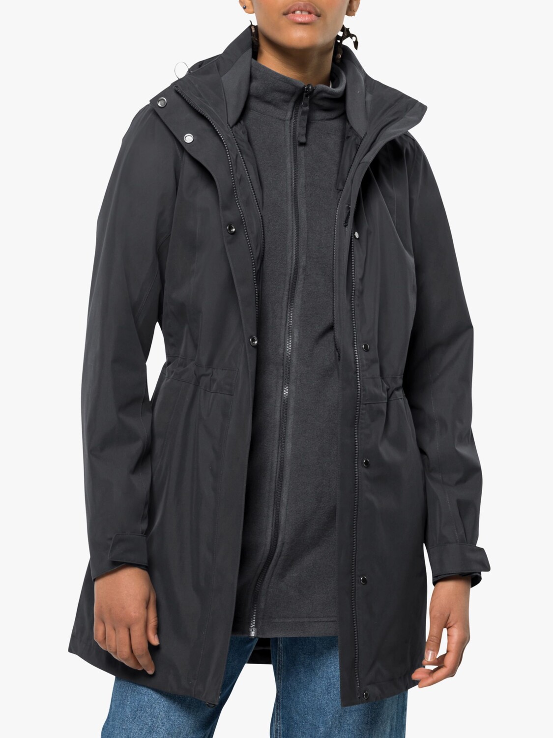 

Женская водонепроницаемая куртка 3-в-1 Jack Wolfskin Ottawa, черная, Черный