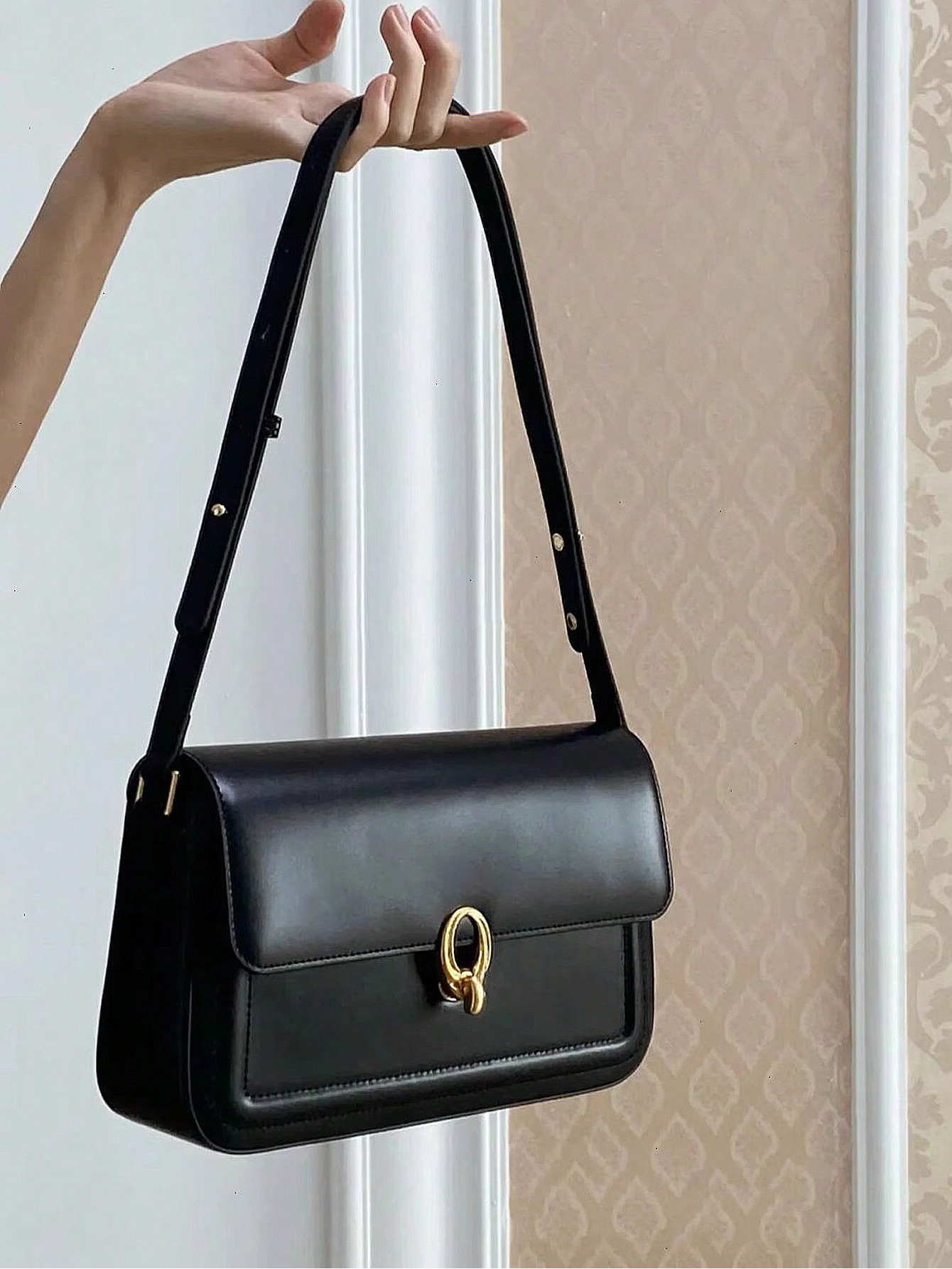 Роскошная винтажная женская сумка, черный