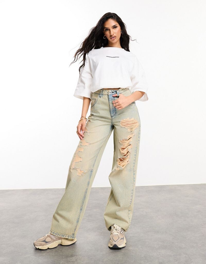 

Мешковатые джинсы с рваными краями ASOS DESIGN Weekend Collective