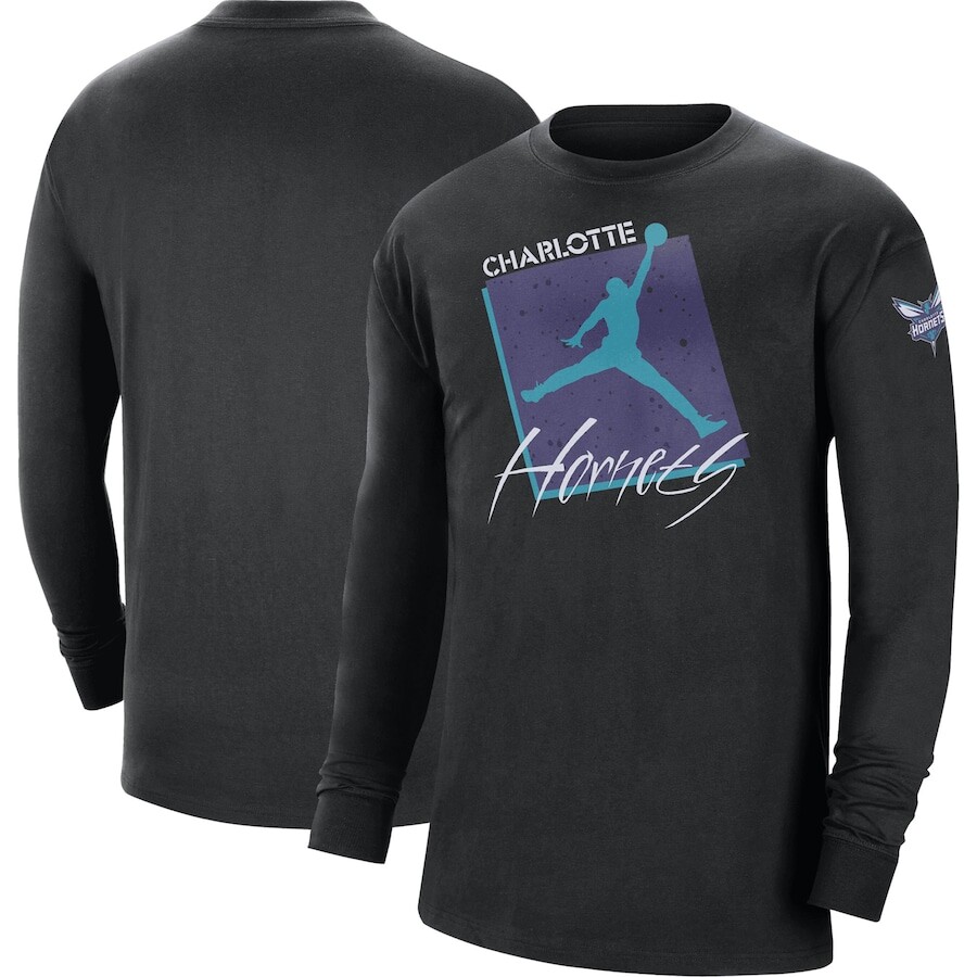

Футболка с длинным рукавом Jordan Brand Charlotte Hornets, черный
