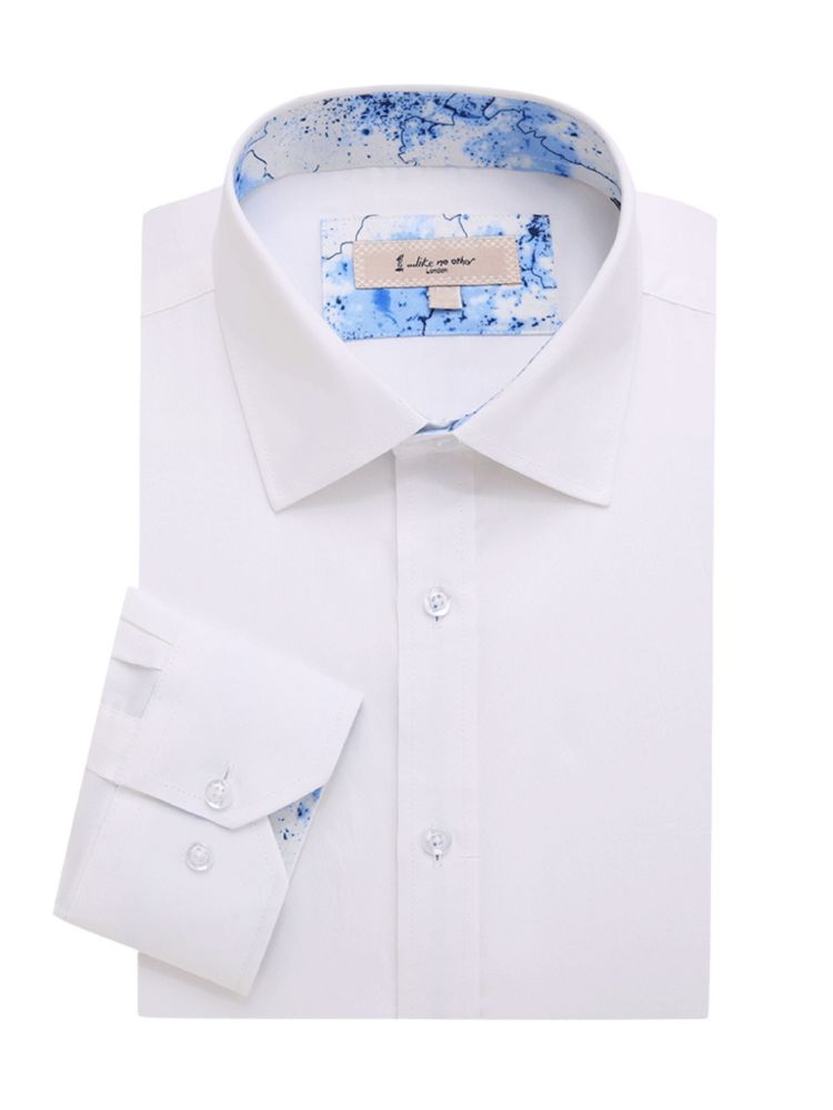 Однотонная классическая рубашка 1 Like No Other, белый