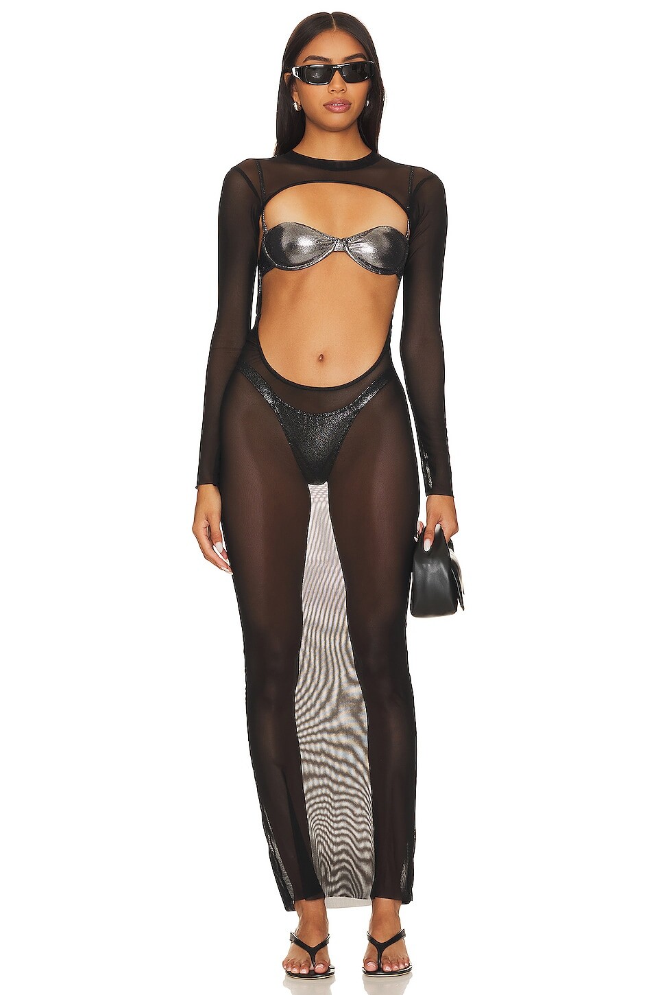 

Платье Melissa Simone Long Sleeve Cut Out, черный