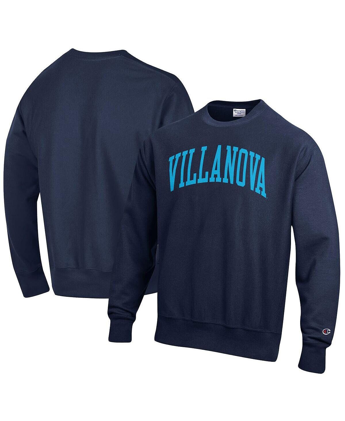 

Мужской темно-синий пуловер с принтом Villanova Wildcats Arch обратного переплетения Champion