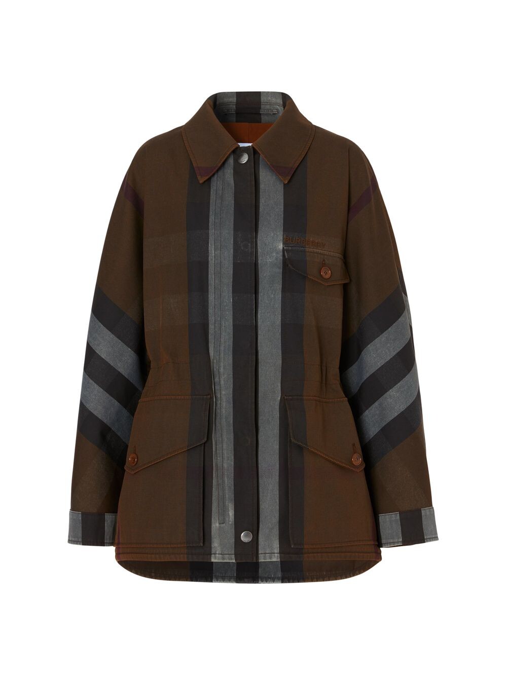

Куртка оверсайз в клетку Burberry, коричневый