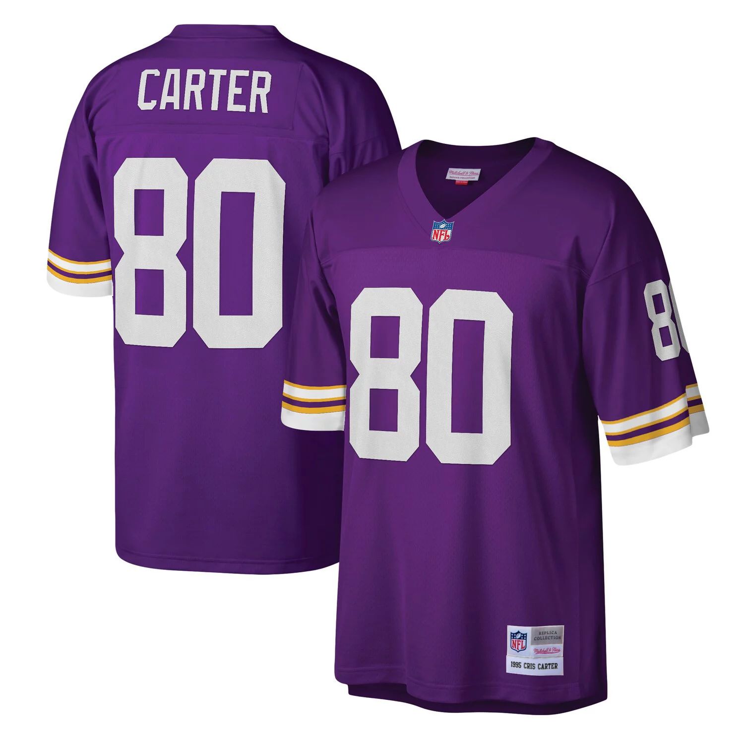 Мужская футболка Mitchell & Ness Cris Carter Purple Minnesota Vikings Legacy Replica Джерси