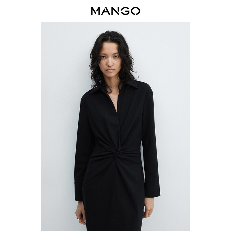 

Женское платье Mango из хлопка и льна, светло-коричневый