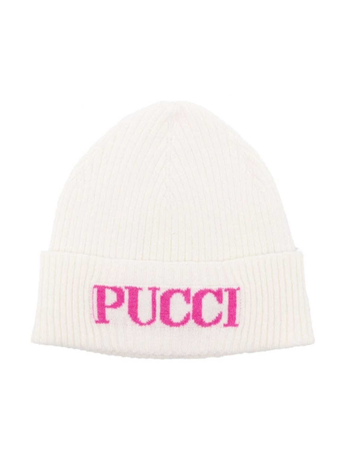 

PUCCI Junior шапка-бини с логотипом и жаккардом, белый