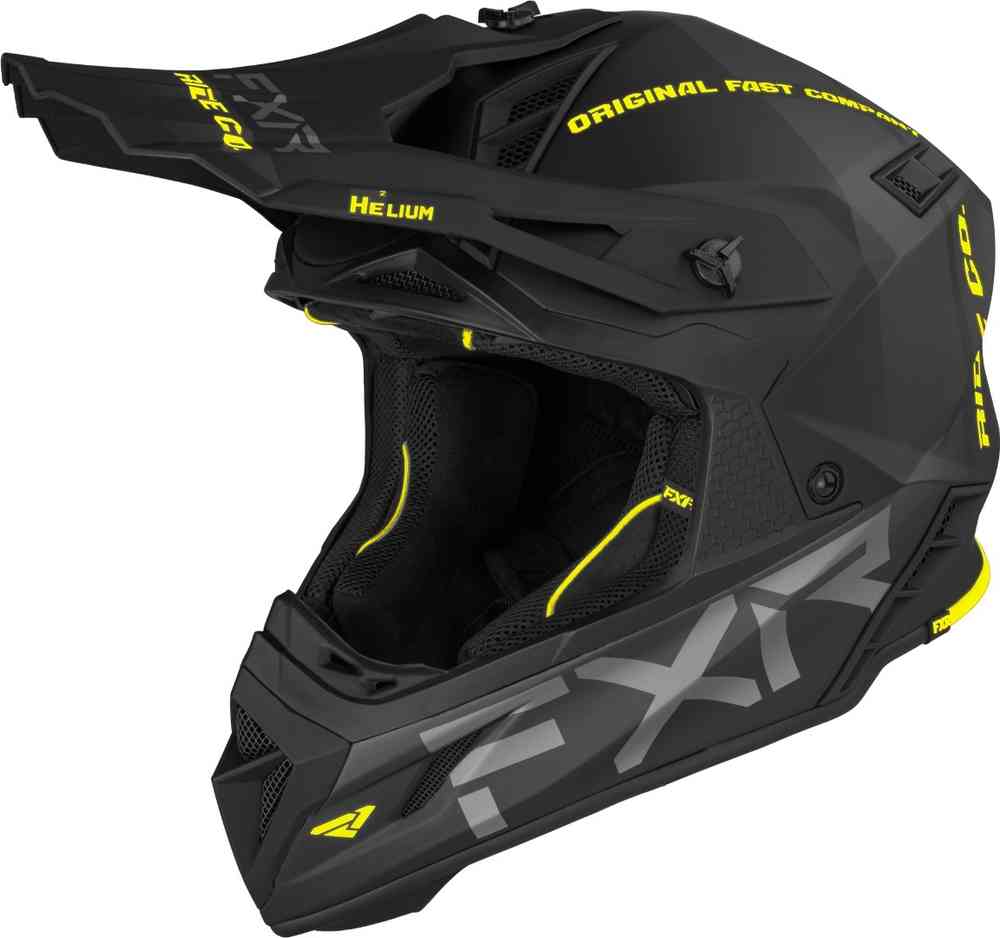 Helium Ride Co Шлем для мотокросса FXR, черный желтый шлем fxr blade throttle размер xs чёрный