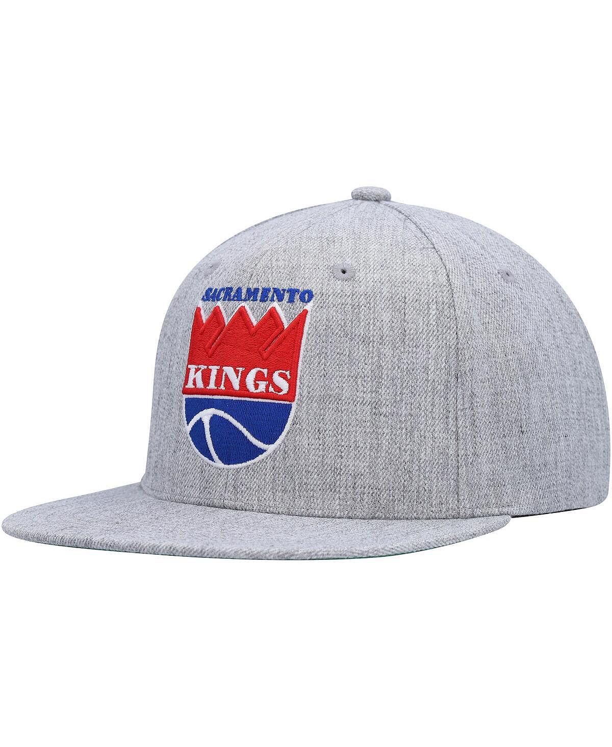 

Мужская кепка Snapback Sacramento Kings Hardwood Classics 2.0 серо-хизерового цвета Mitchell & Ness