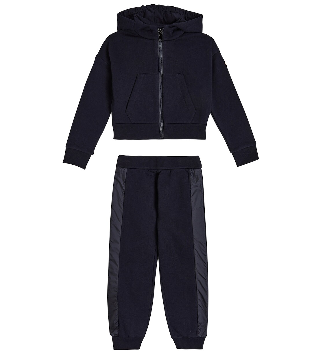 

Хлопковая толстовка с логотипом и спортивные штаны Moncler Enfant, синий