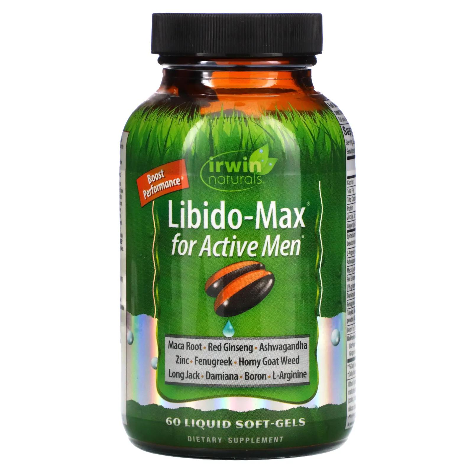 Irwin Naturals Либидо-Максимум для активных мужчин 60 софтгелей irwin naturals детоксикация печени и обновление крови 60 софтгелей
