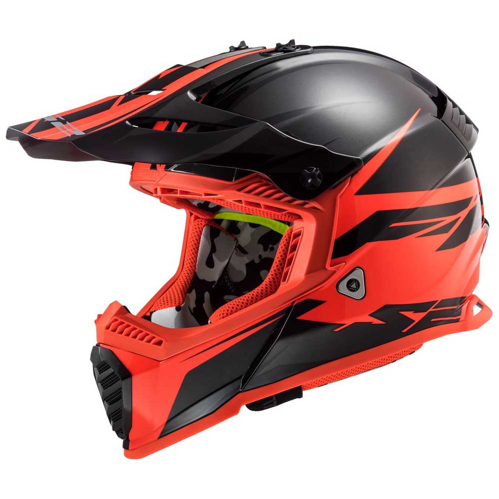 цена Шлем для мотокросса LS2 MX437 Fast Evo, черный