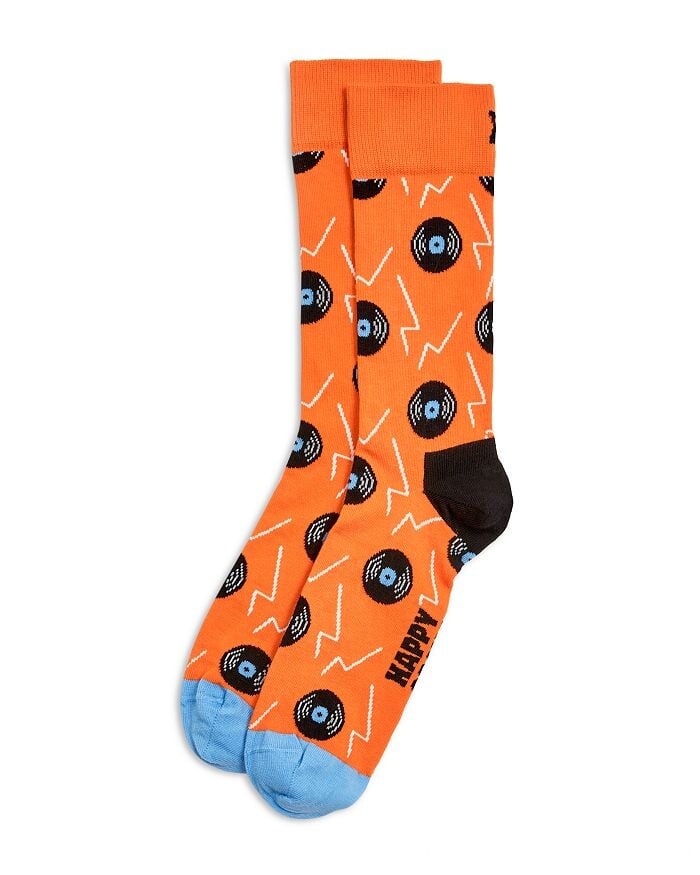 

Носки для экипажа с виниловыми пластинками Happy Socks, оранжевый