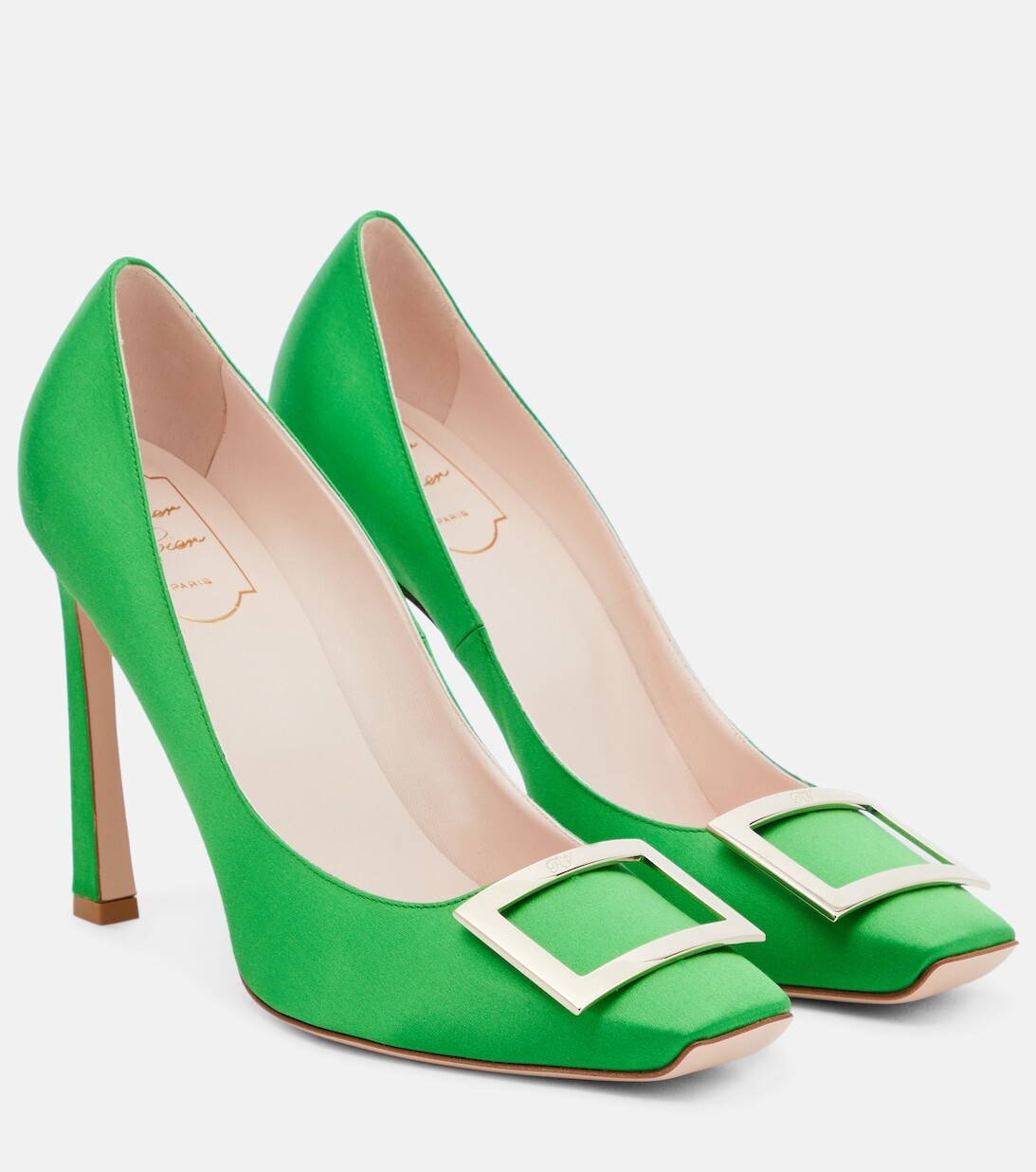 

Атласные туфли-лодочки Trompette Roger Vivier, зеленый