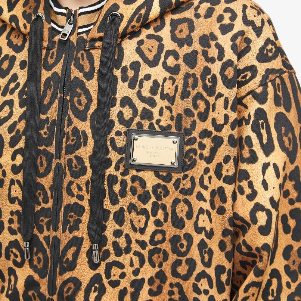 

Dolce & Gabbana Толстовка с леопардовым принтом, коричневый