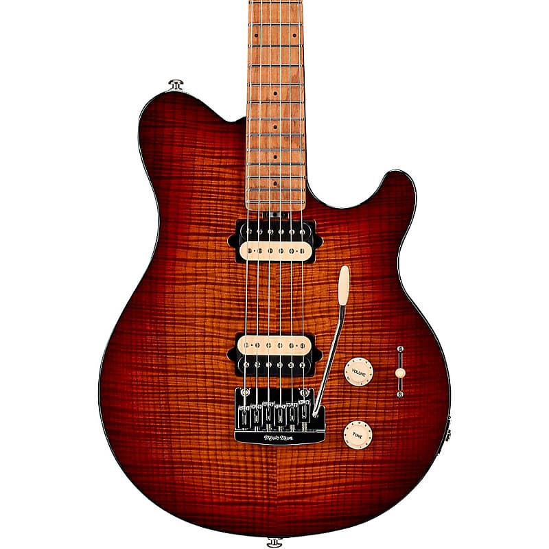 

Электрогитара Ernie Ball Music Man Axis Super Sport Flame Top Electric Guitar Roasted Amber