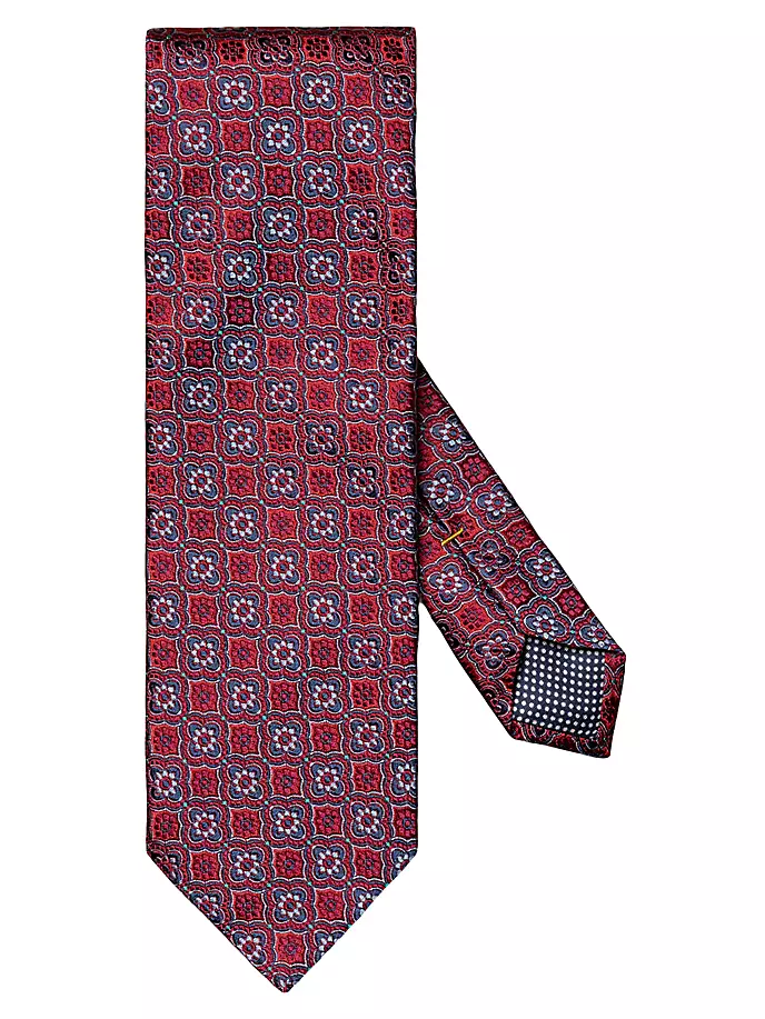 Шелковый галстук с цветочным принтом Eton, красный