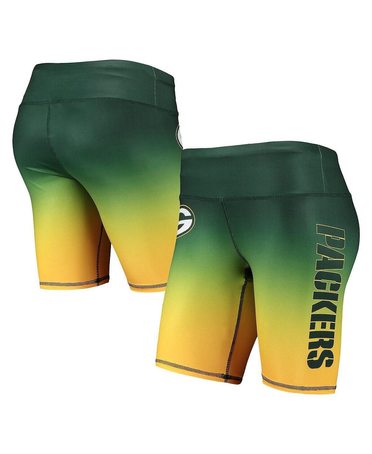 

Женские зеленые байкерские шорты с градиентом Green Bay Packers FOCO, зеленый