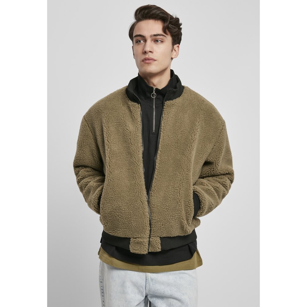 

Куртка Urban Classics Boxy Sherpa, зеленый